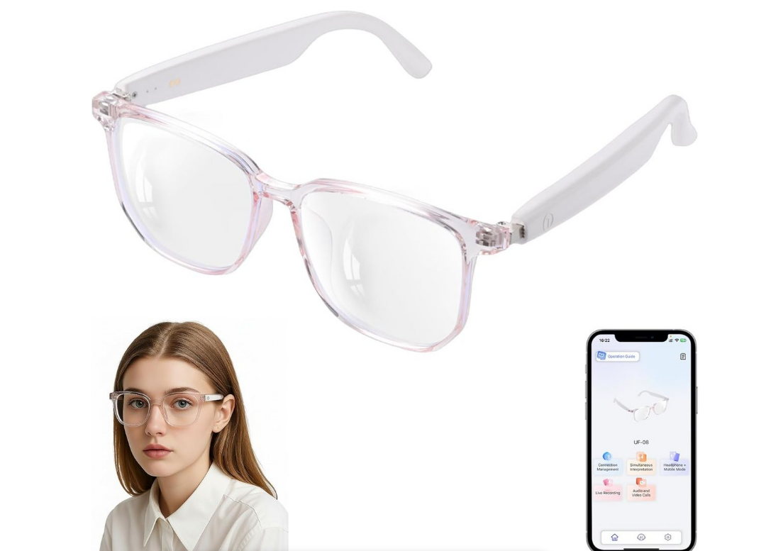 AI Translation Smart Glasses – Real-Time 160+ Languages, Bluetooth 5.3