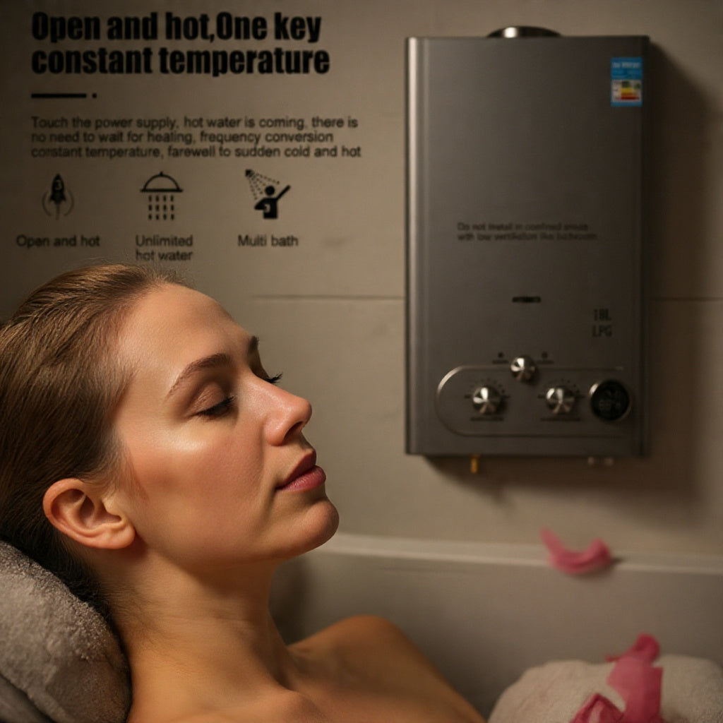 18L Tankless Gas Water Heater – CE Certified, LPG, Indoor/Outdoor