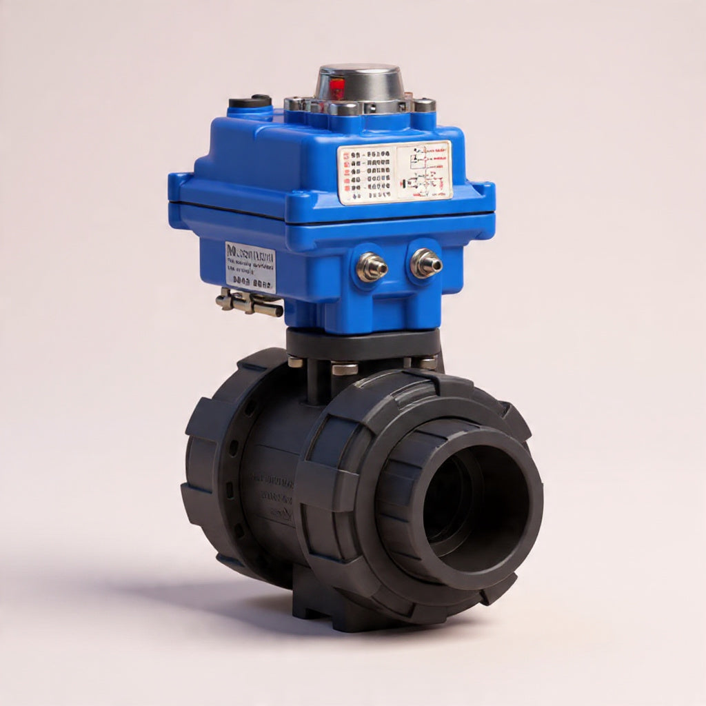 2-Way Motorized UPVC Ball Valve – LED Indicator, AC24V/DC24V/AC220V