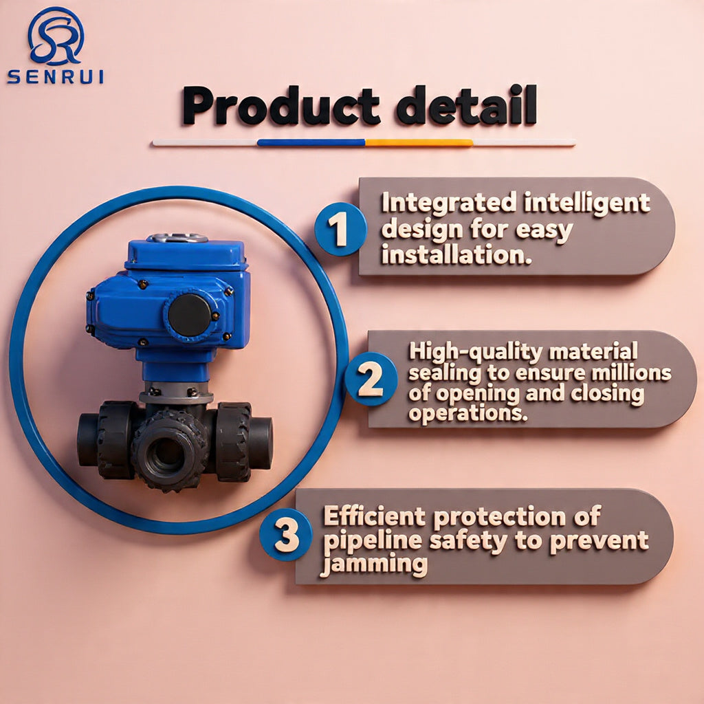 3-Way Motorized Ball Valve – DC12V / DC24V / AC220V