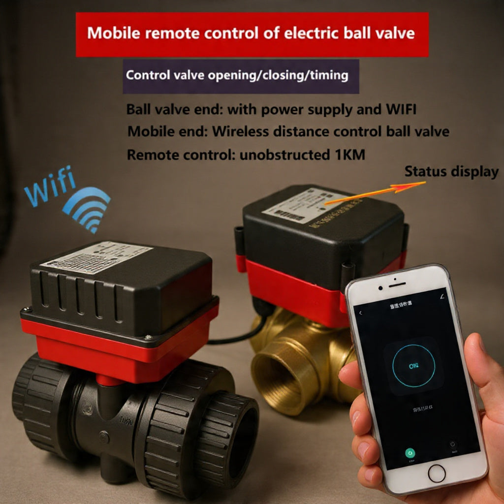 2-Way Smart UPVC Ball Valve – Mobile App Controlled, DN15