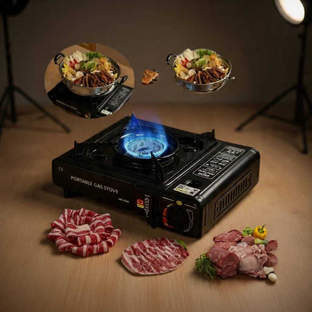 Portable Foldable Butane Camping Stove – BBQ & Outdoor Cooking