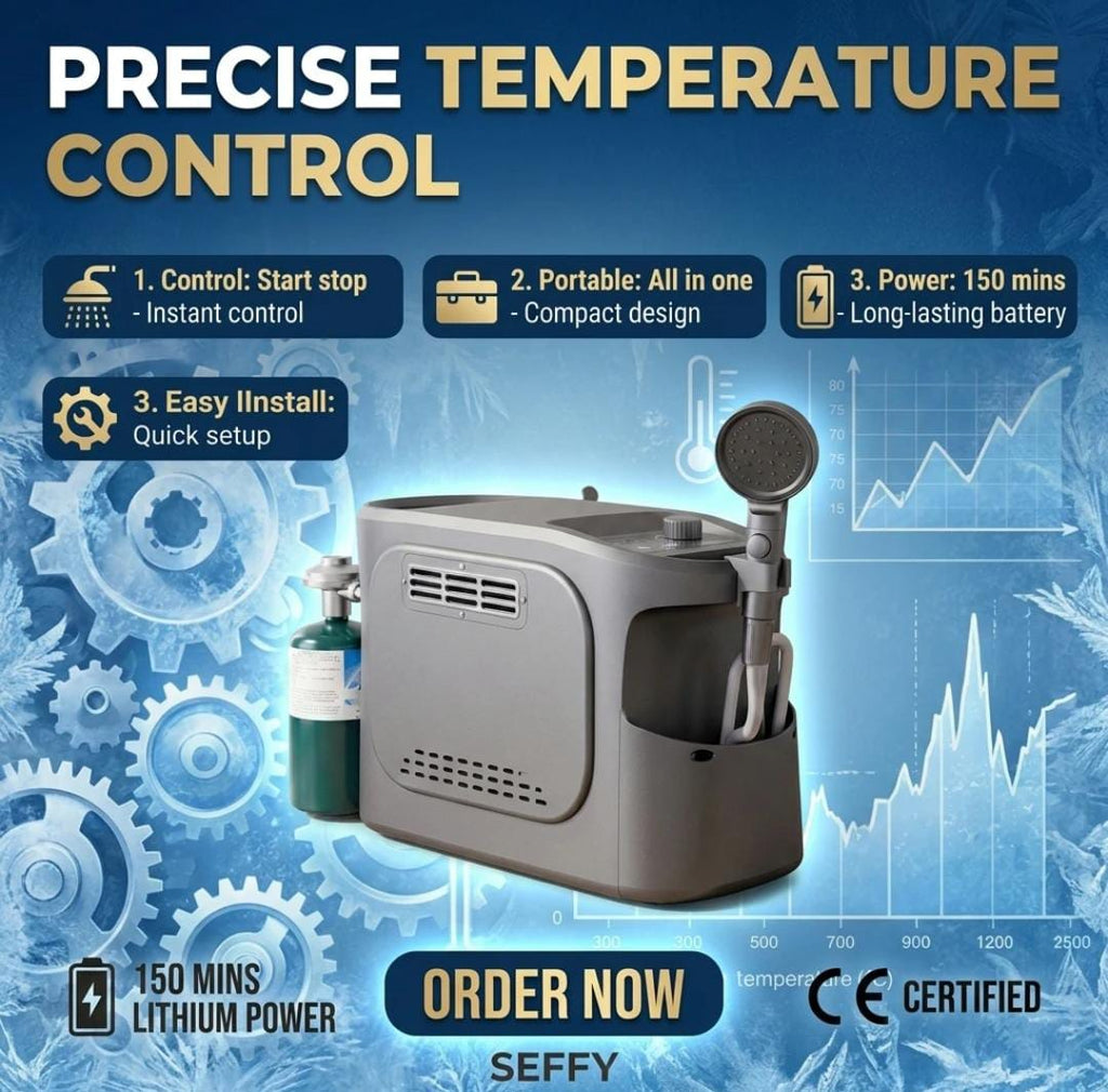 Portable 12V DC/Propane Tankless Camping Shower Heater – RV & Off-Grid