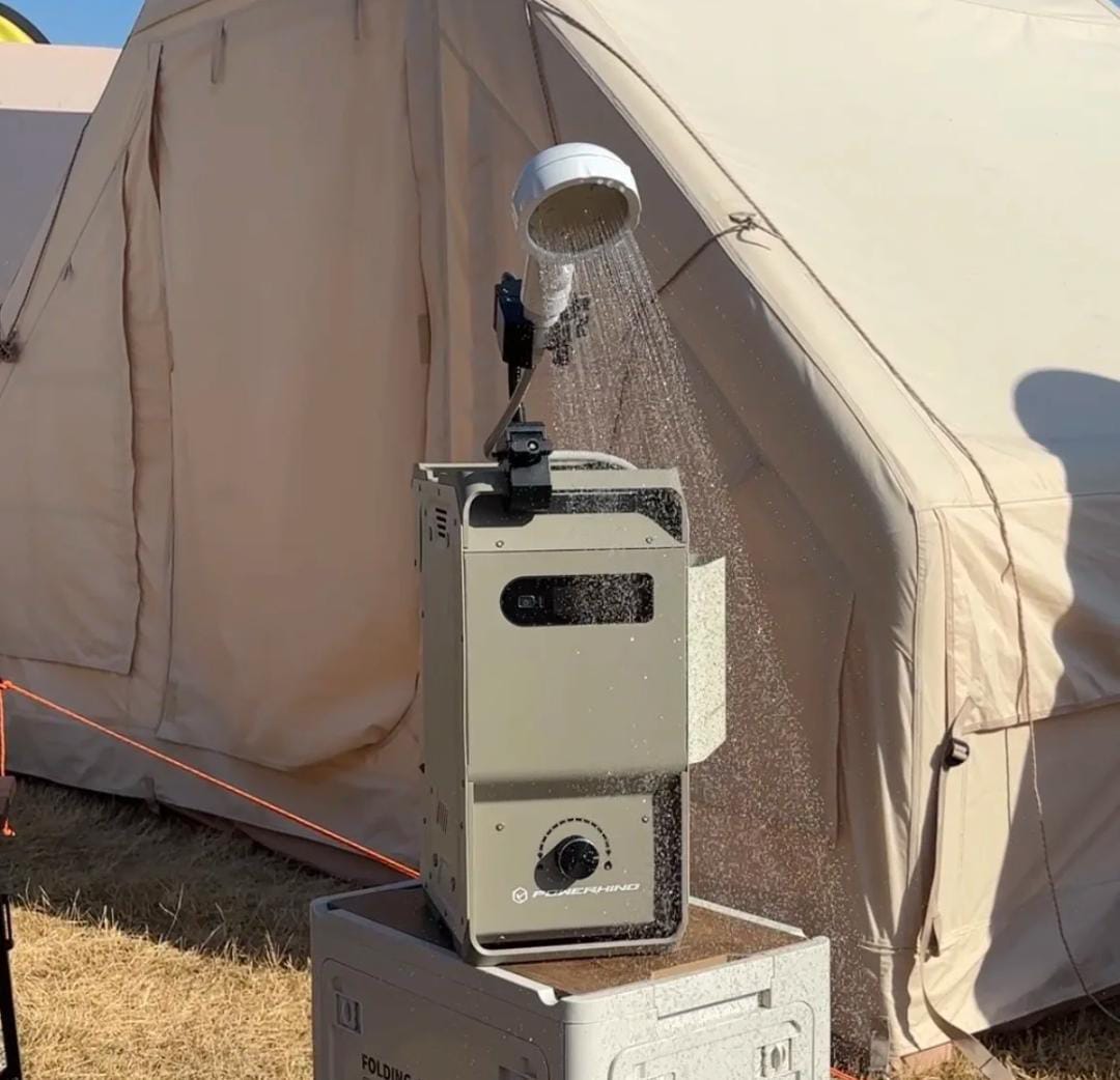 Portable Propane LPG Camping Shower – Type-C Rechargeable Pump