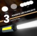 Rechargeable COB LED Work Light – 3-Head, 6000mAh, 2000 Lumens