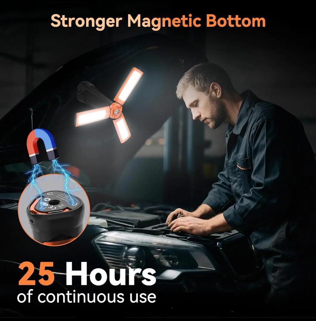 Rechargeable Camping Work Light – Cordless, Dimmable, Detachable Tripod