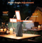 Rechargeable Camping Work Light – Cordless, Dimmable, Detachable Tripod