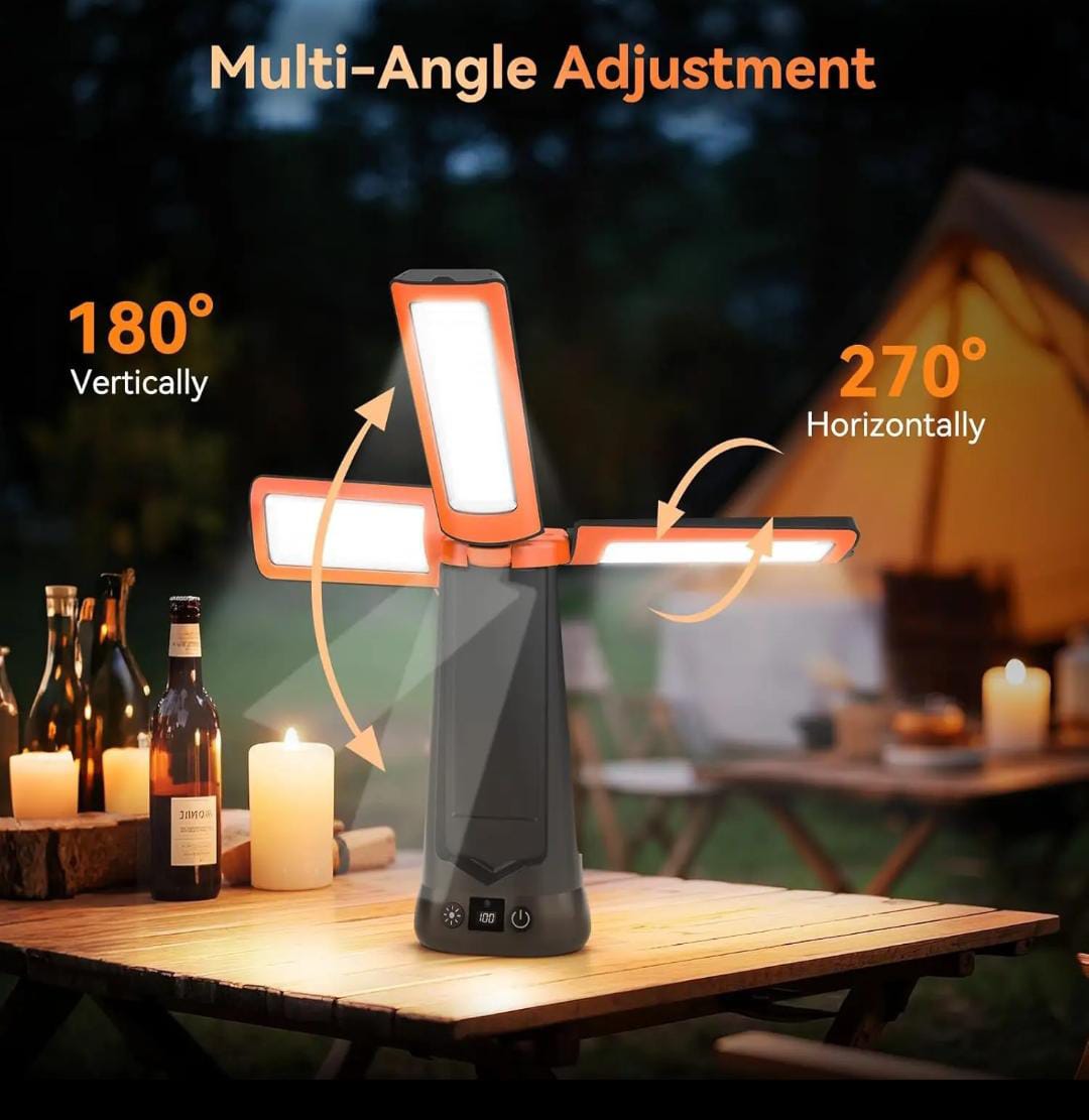 Rechargeable Camping Work Light – Cordless, Dimmable, Detachable Tripod