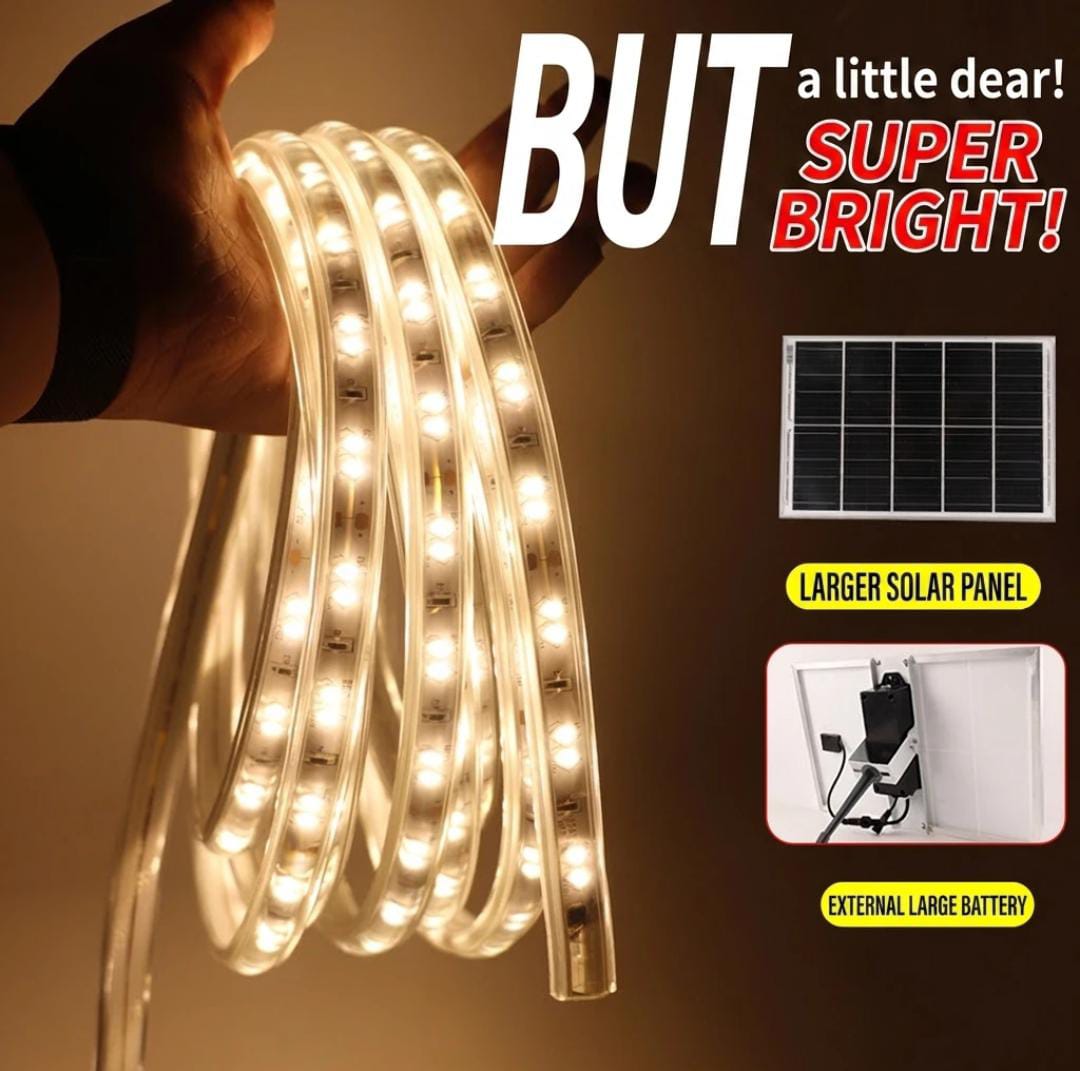 LED Solar Light Strip – Dual Colour Temp, Waterproof, Smart Control