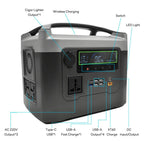 Portable Solar Power Station 500W – LiFePO4, 512Wh, Pure Sine Wave