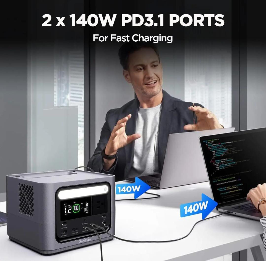 Portable Power Station 300W – LiFePO4, 288Wh, Fast Charging