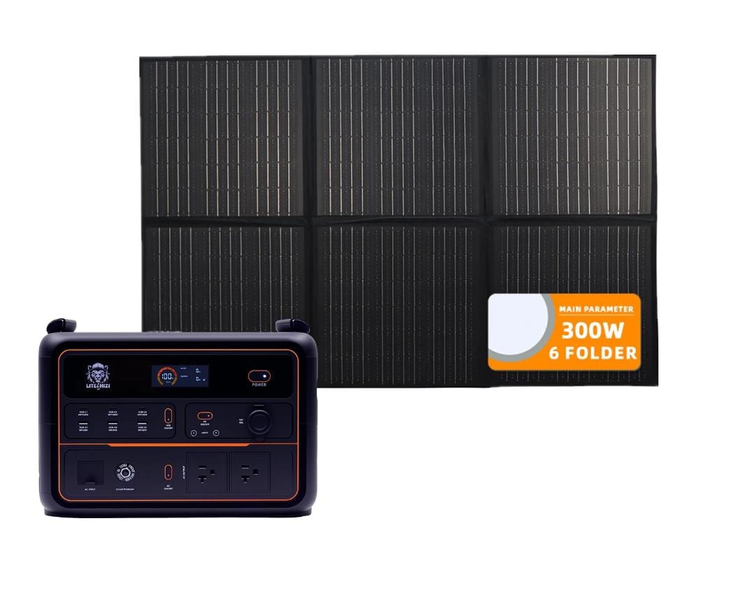 300W Foldable Solar Power Station – 6-Panel, Waterproof, High Efficiency
