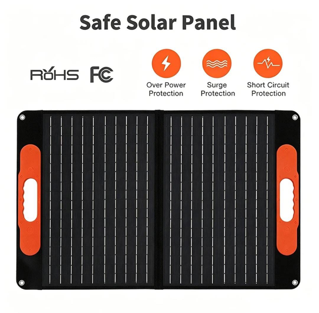 100W Foldable Solar Panel Bag – Portable, Camping & Power Station Compatible