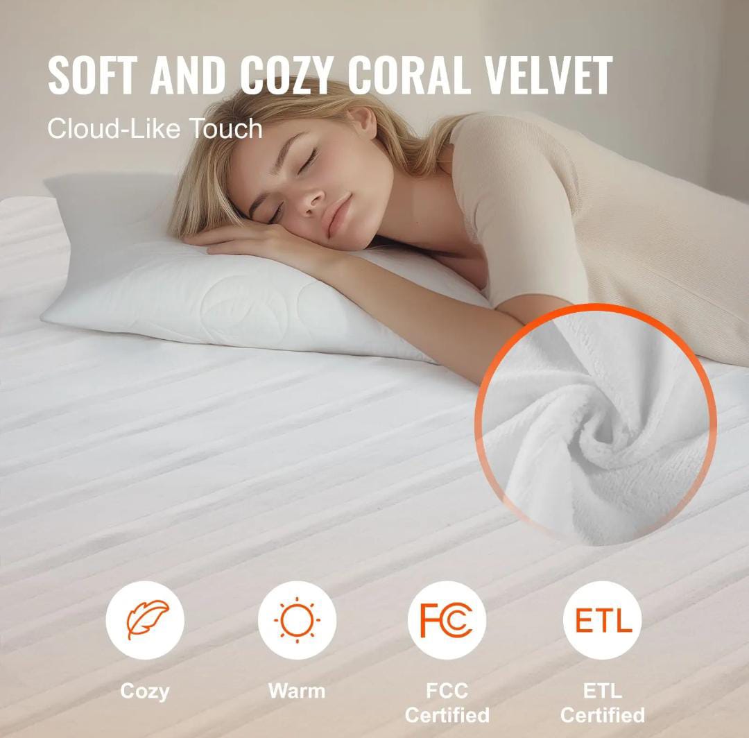 Queen Electric Heated Blanket – 5 Heat Settings, 10hr Auto Shut-Off