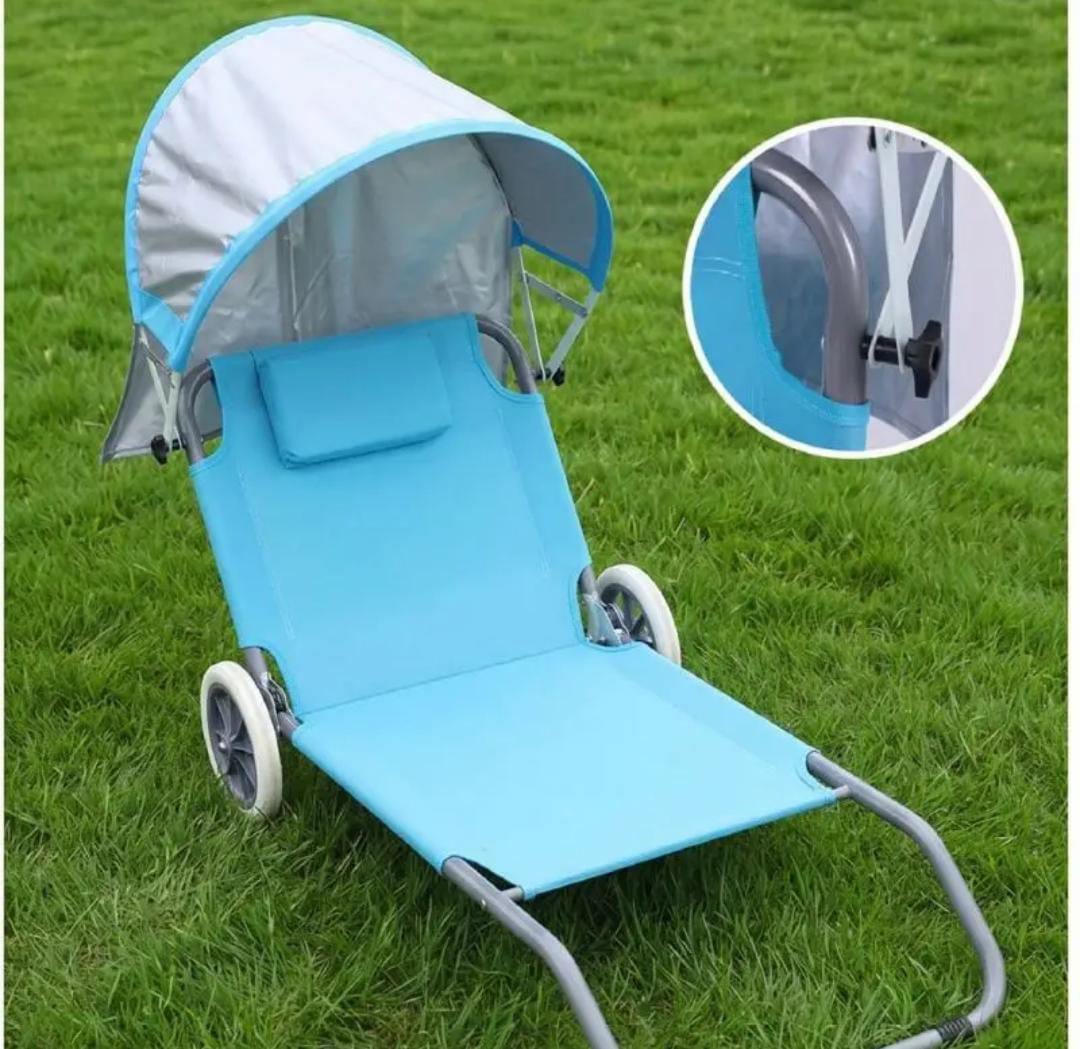 2-in-1 Convertible Folding Camp Chair & Beach Lounger