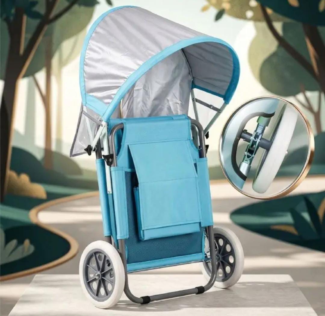2-in-1 Convertible Folding Camp Chair & Beach Lounger