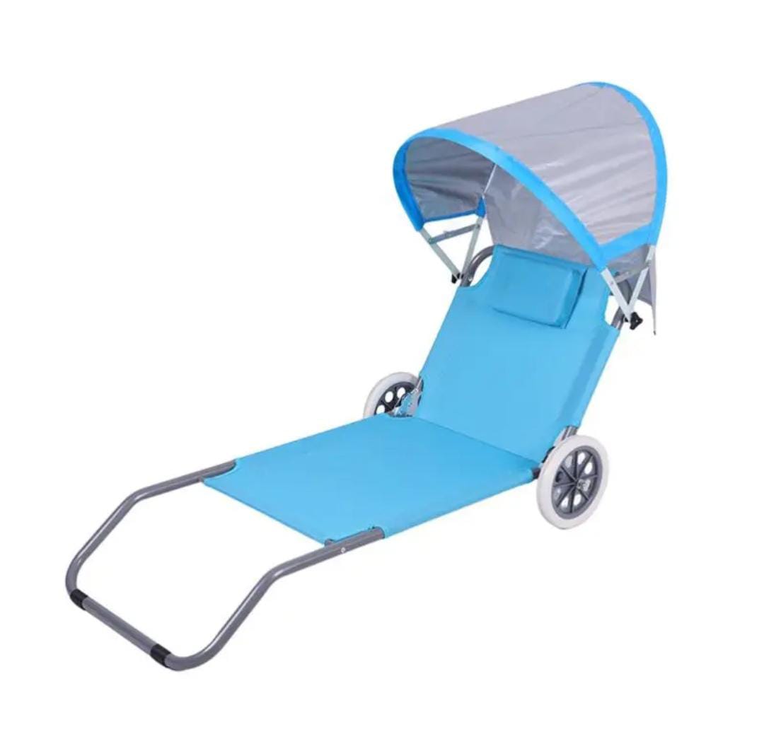 2-in-1 Convertible Folding Camp Chair & Beach Lounger