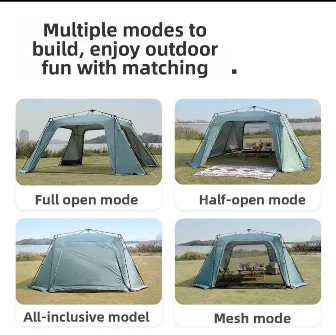 Multi scenario outdoor tent automatic setup 2000m waterproof large space summer camping sunshade pavilion