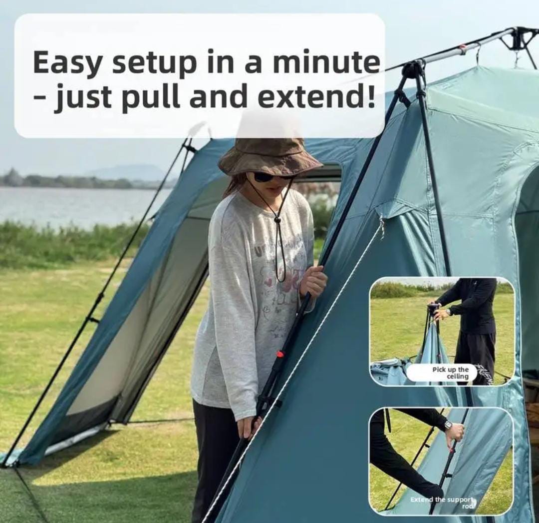 Multi scenario outdoor tent automatic setup 2000m waterproof large space summer camping sunshade pavilion