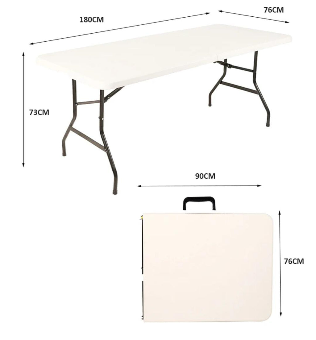 6ft 1.8m folding heavy duty catering outdoor trestle party portable plastic folding table