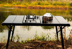 Aluminium Folding Picnic Table with Mesh Basket & BBQ Stove