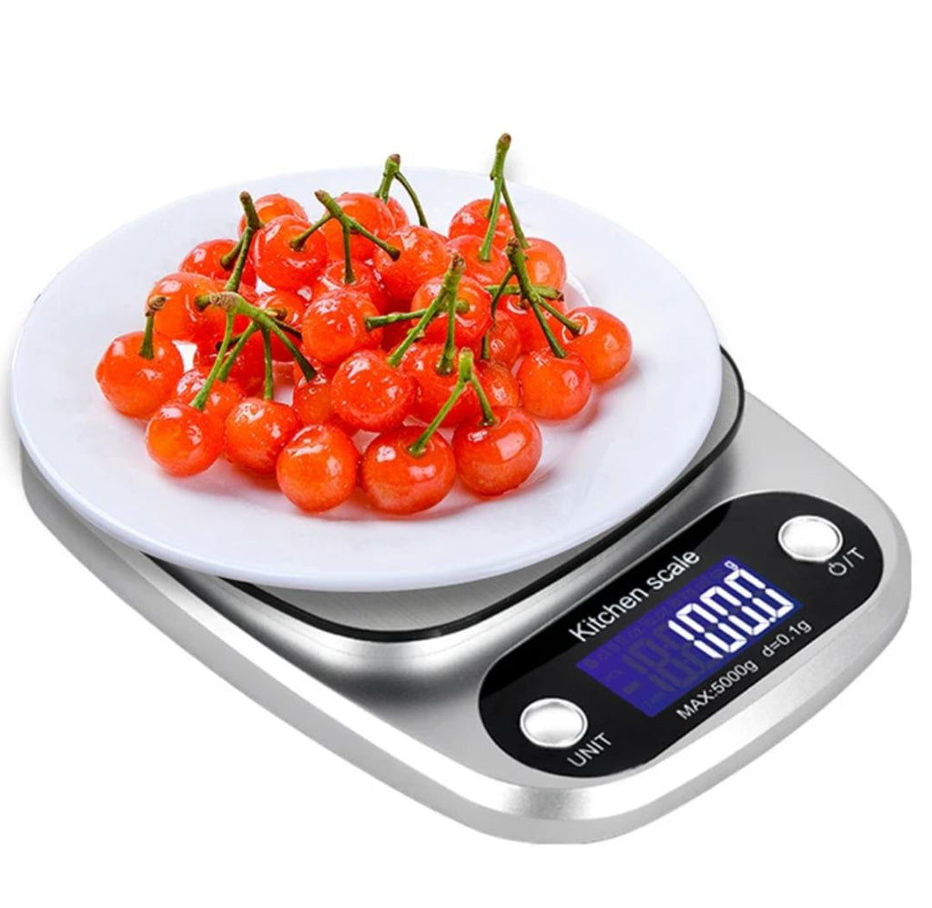 Kitchen scale digital battery operated stainless steel brushed 5kg