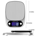 Kitchen scale digital battery operated stainless steel brushed 5kg
