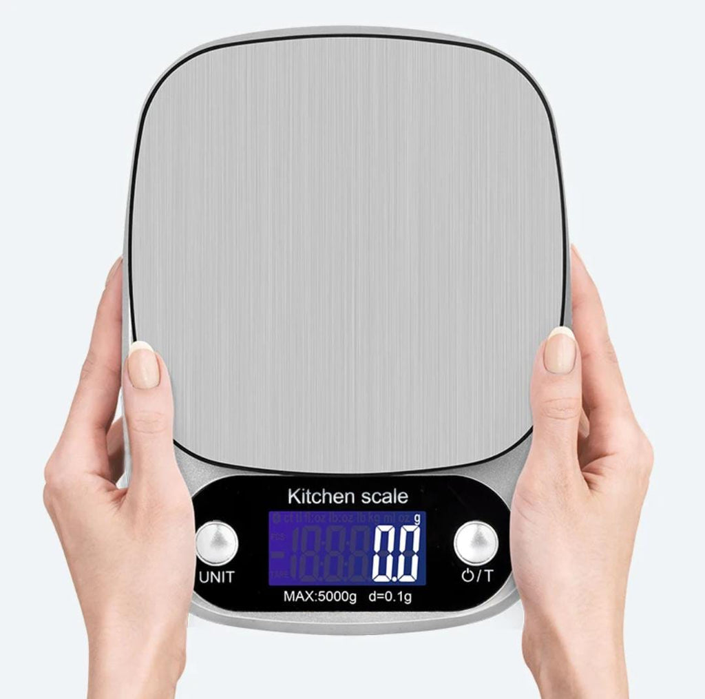 Kitchen scale digital battery operated stainless steel brushed 5kg