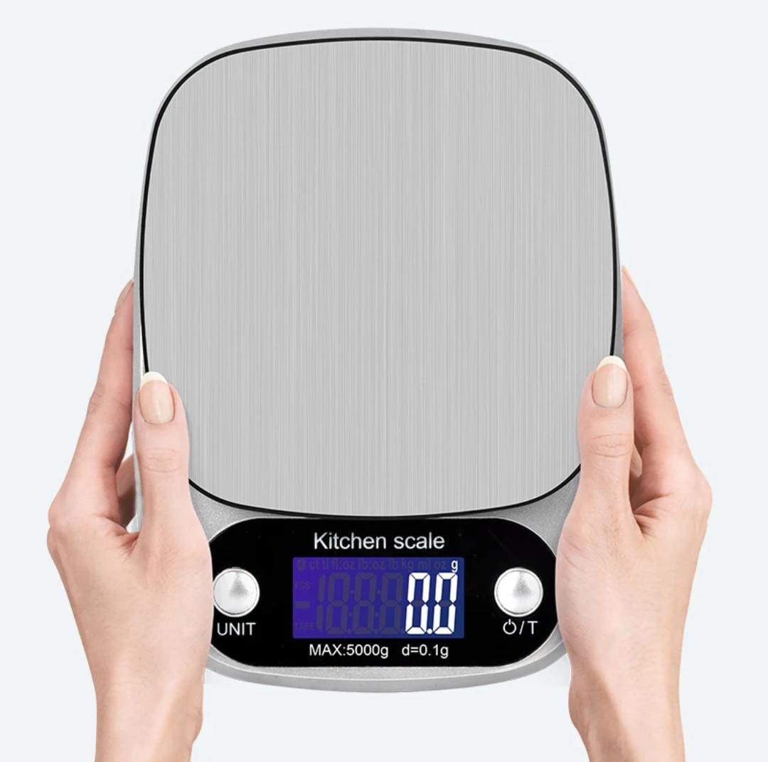 Kitchen scale digital battery operated stainless steel brushed 5kg