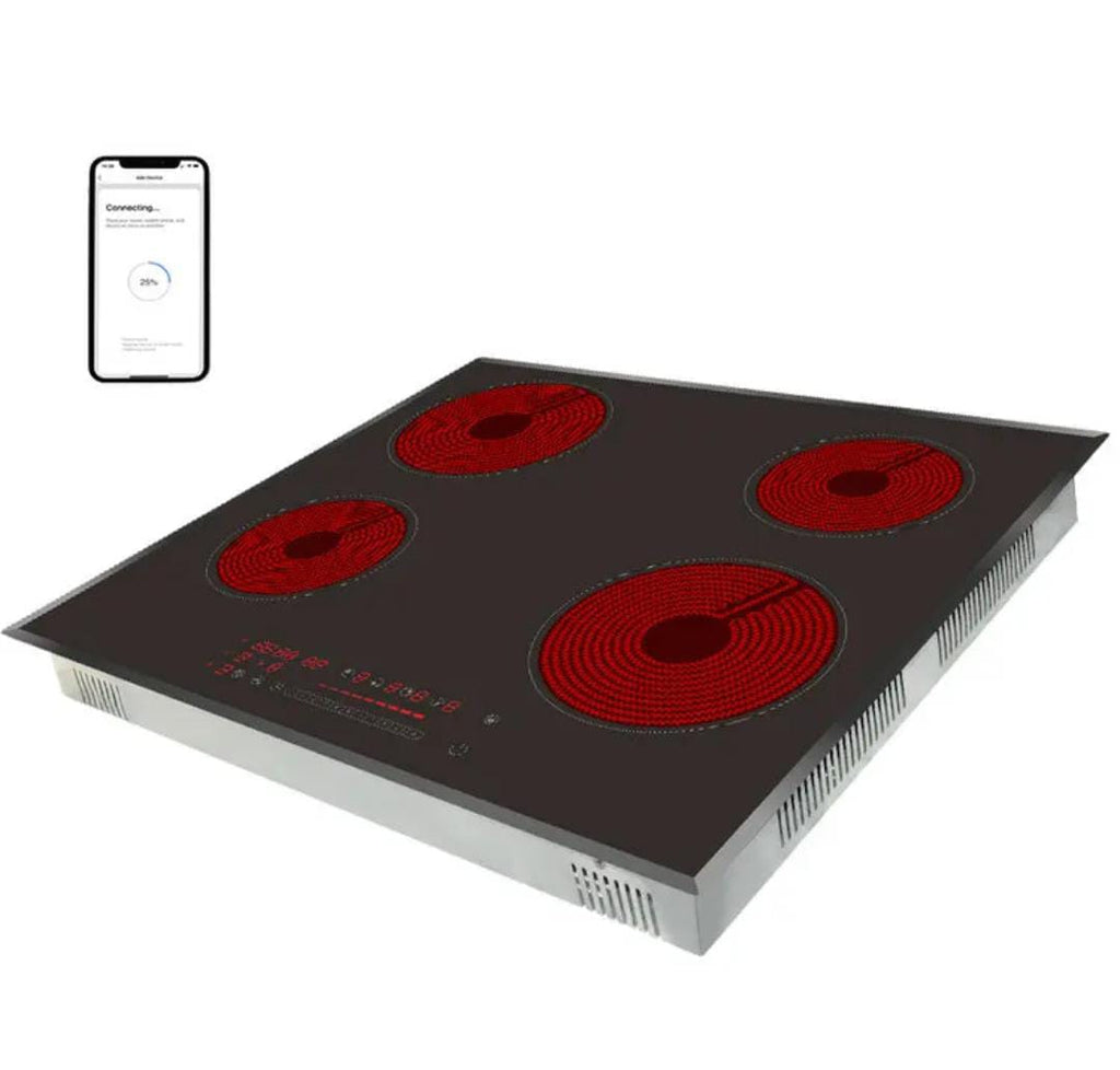 Smart 4 Burner Ceramic Countertop Electric Stove Wi-Fi Enabled
