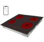 Smart 4 Burner Ceramic Countertop Electric Stove Wi-Fi Enabled