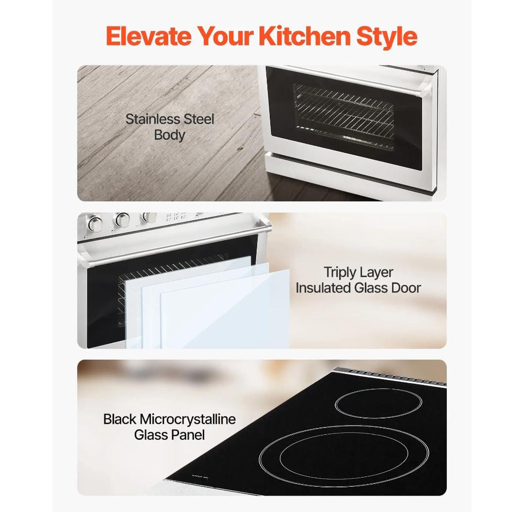 Smart Freestanding 5 Burner Digital Display Ceramic countertop Electric Stove