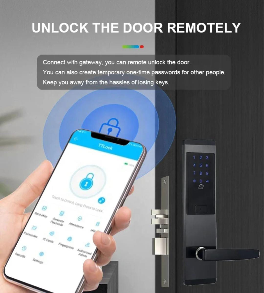 Keyless Advanced Cerradura Smart Door Lock Wi-Fi Enabled