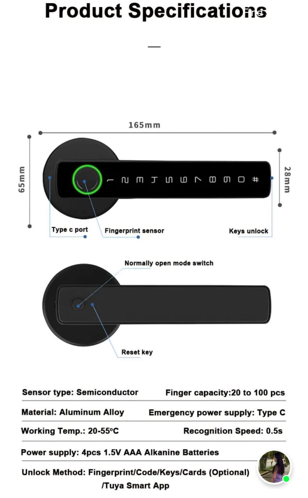 Smart  Advanced Sinovo Lever Door Lock