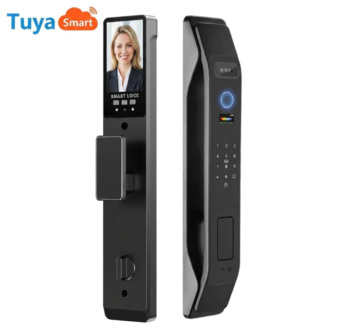 3D Facial Recognition Smart Lock Fully Automatic WiFi TUYA App Digital Password Memory Card Storage Aluminium Alloy For Home