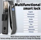3D Facial Recognition Smart Lock Fully Automatic WiFi TUYA App Digital Password Memory Card Storage Aluminium Alloy For Home