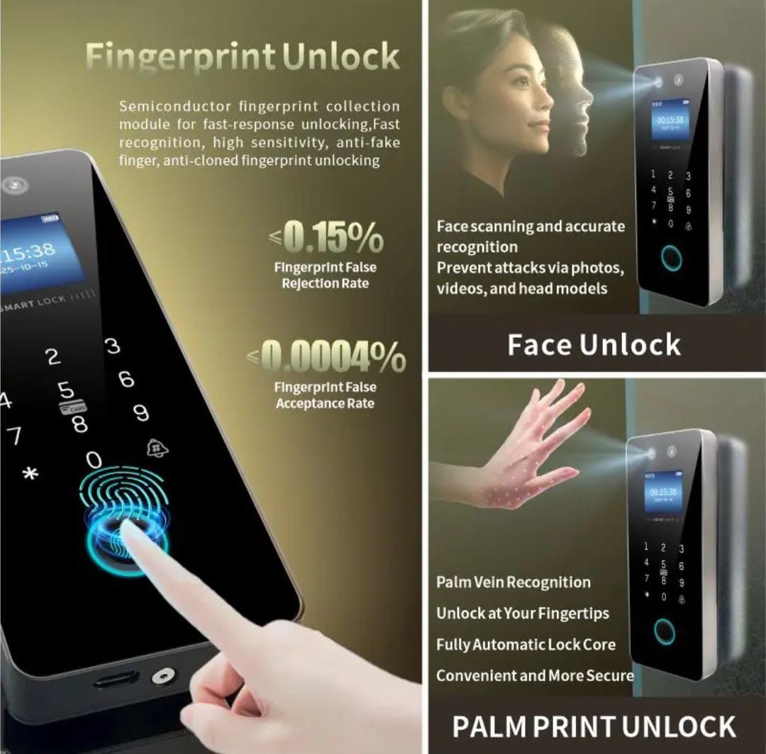 Smart Advanced 3D Face Recognition Door Lock Wi-Fi enabled