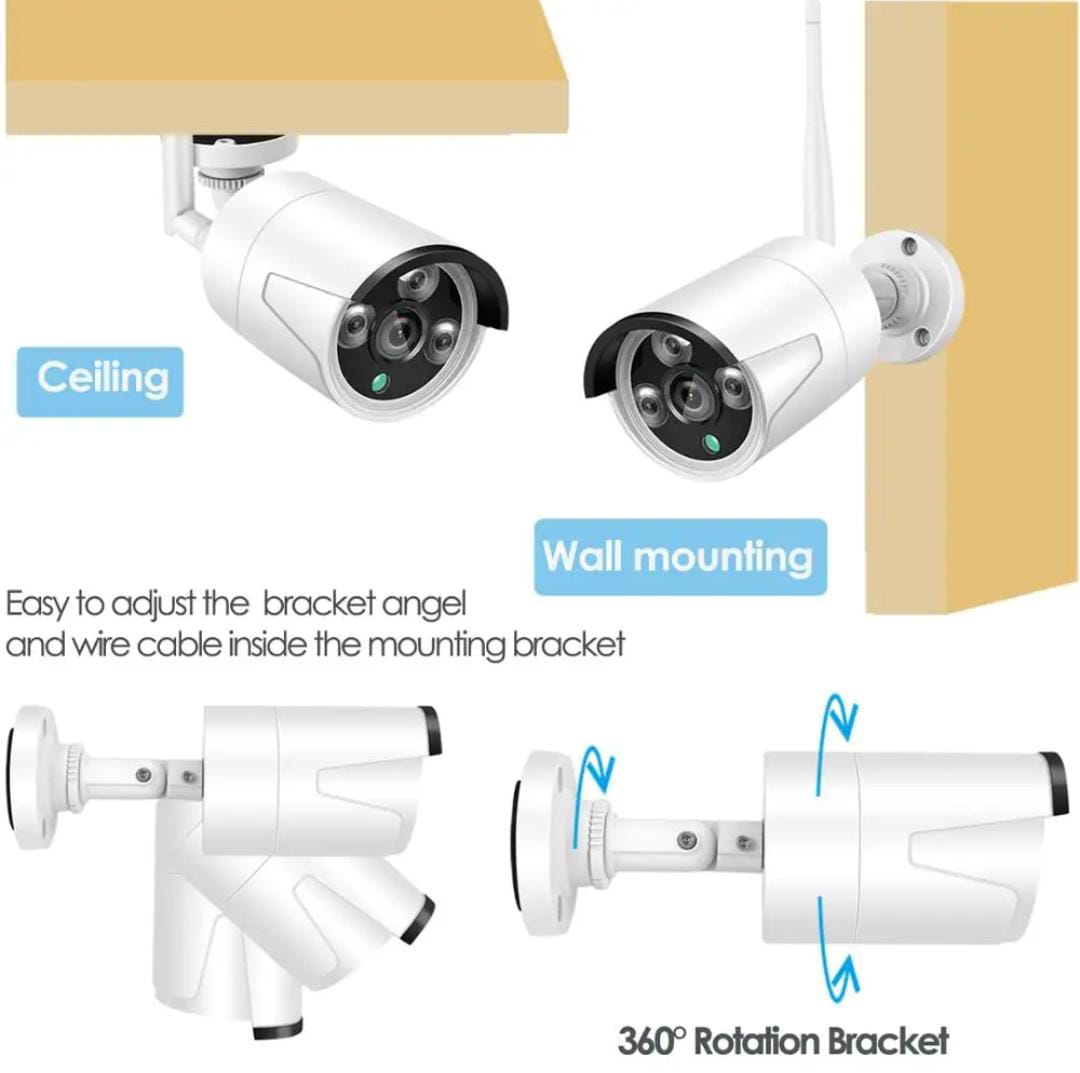 4CH 720P NVR Kit Home Outdoor Wireless Camera Security System