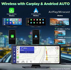 10.26" Portable Wireless Carplay With Wi-Fi BT 4K Dashcam