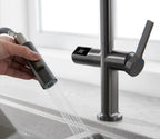 Smart Touchless Sensor Pull-out Kitchen Faucet Mixer Tab With Digital Temp Display