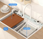 Digital Display Waterfall Deep Kitchen Sink