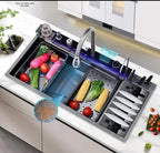 LED Digital Display Waterfall Kitchen Sink