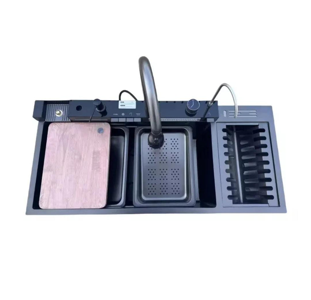 LED Digital Display Kitchen Sink Multifunctional Waterfall