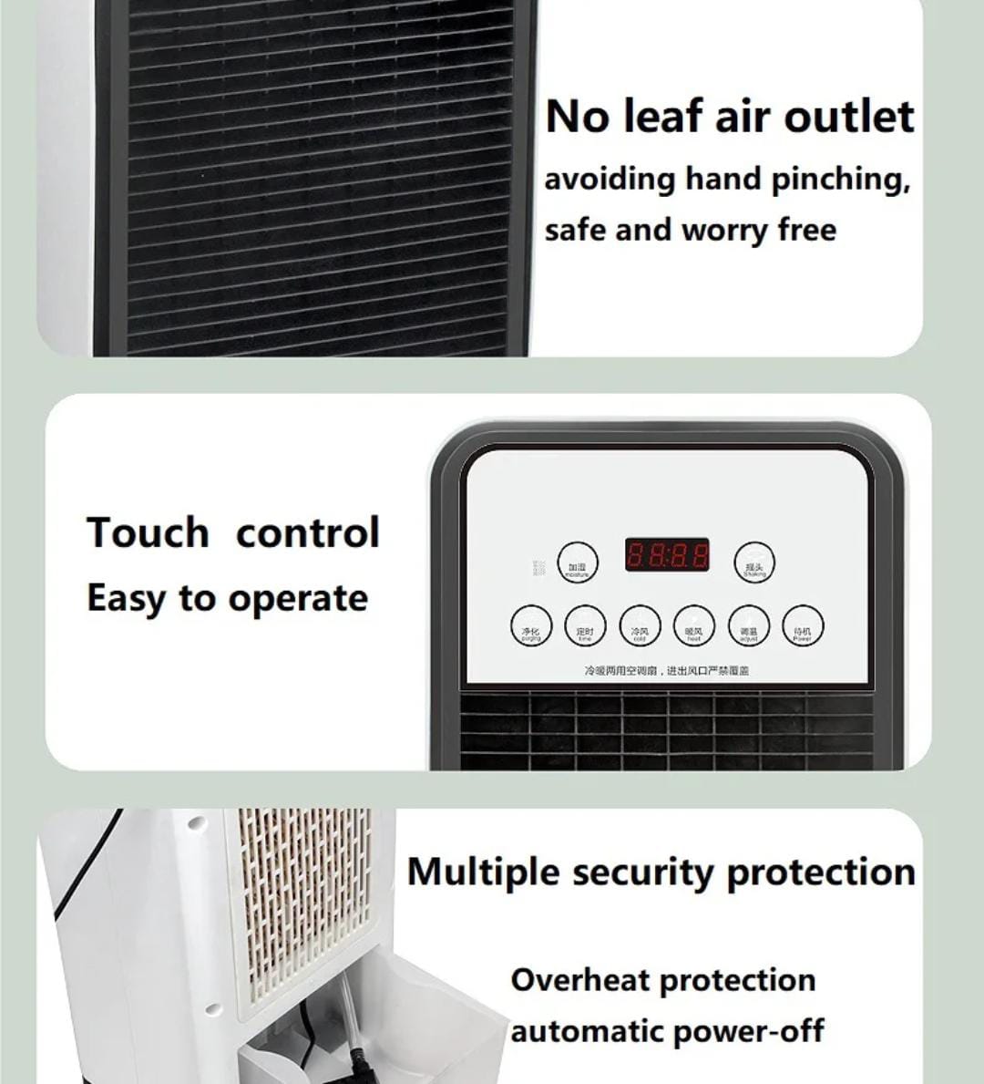 Portable Dual-Purpose Air Conditioning Fan With Vertical Air Cooler And Remote Control Indoor Bladeless Fan