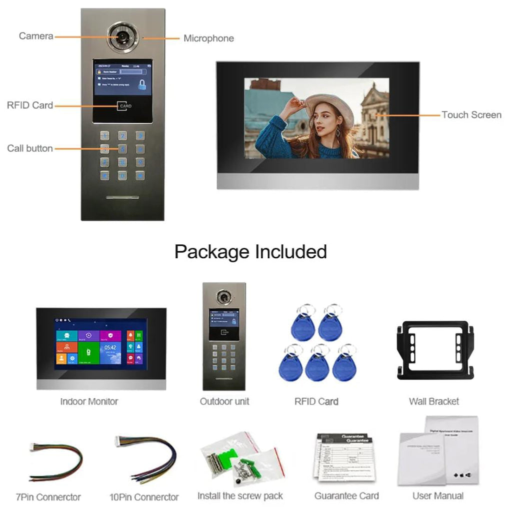 Home Intercom Video Doorphone Wi-Fi Enabled