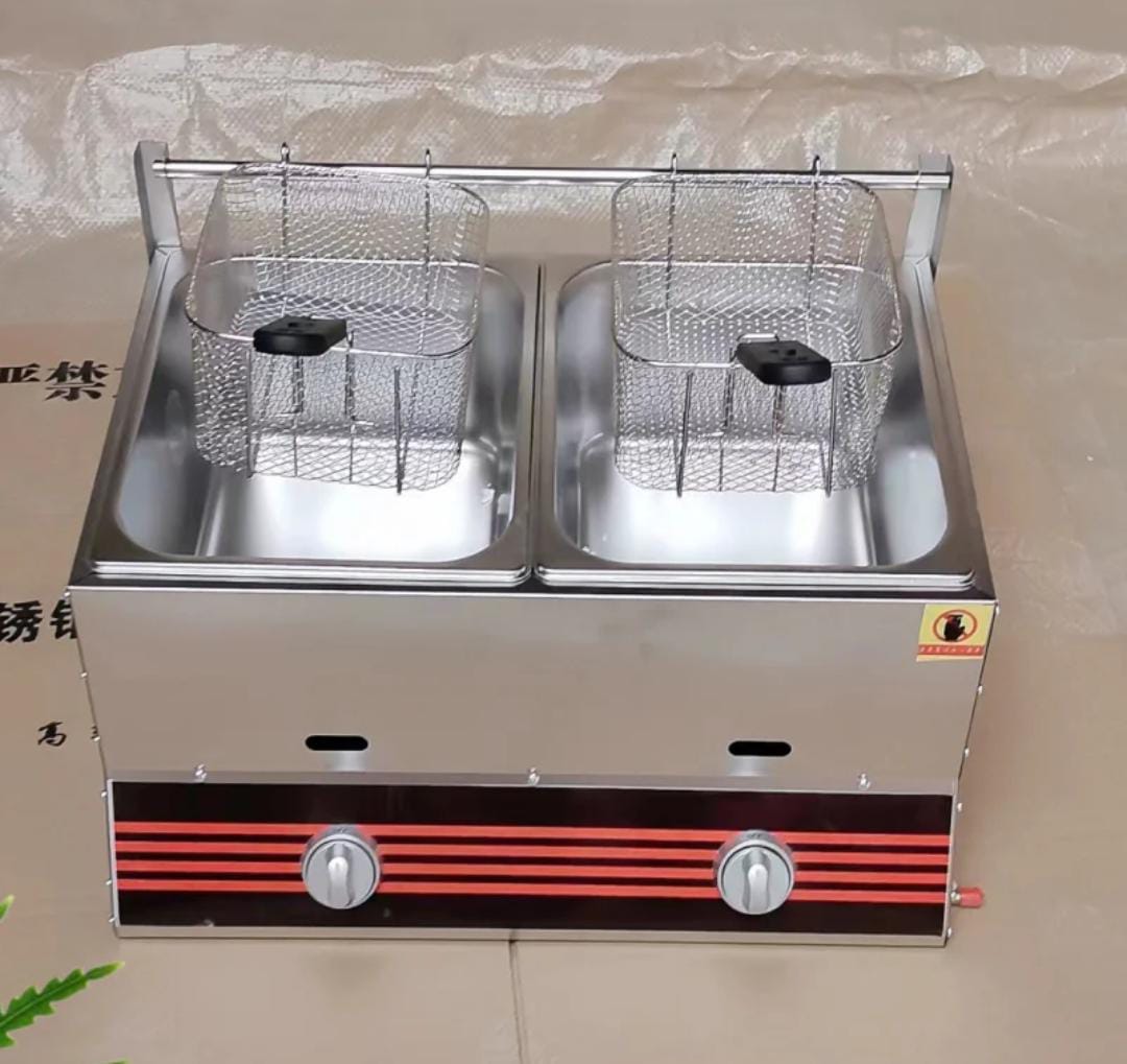 12L Commercial Fryer With 2 Baskets And 2 Cylinders
