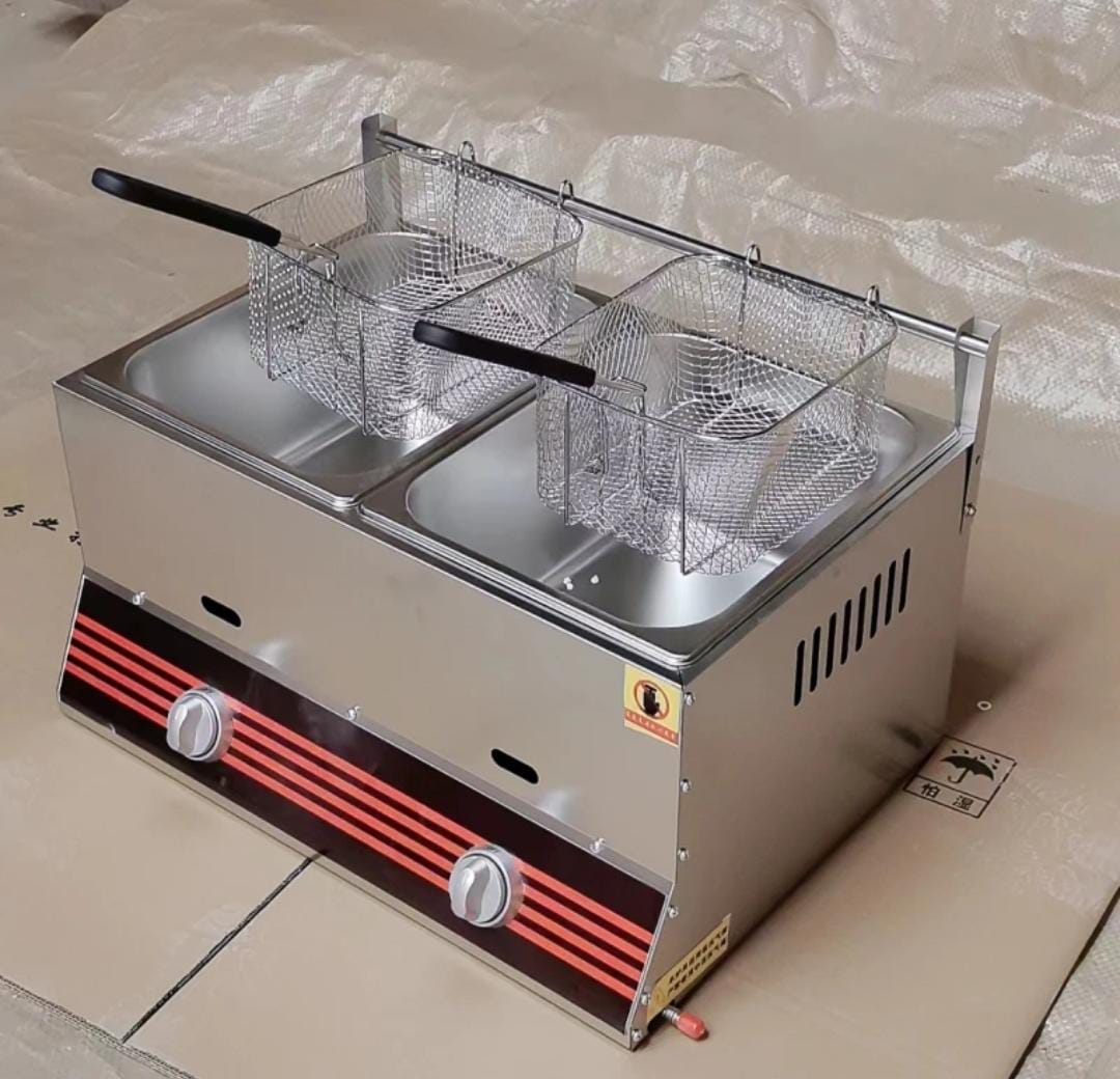 12L Commercial Fryer With 2 Baskets And 2 Cylinders