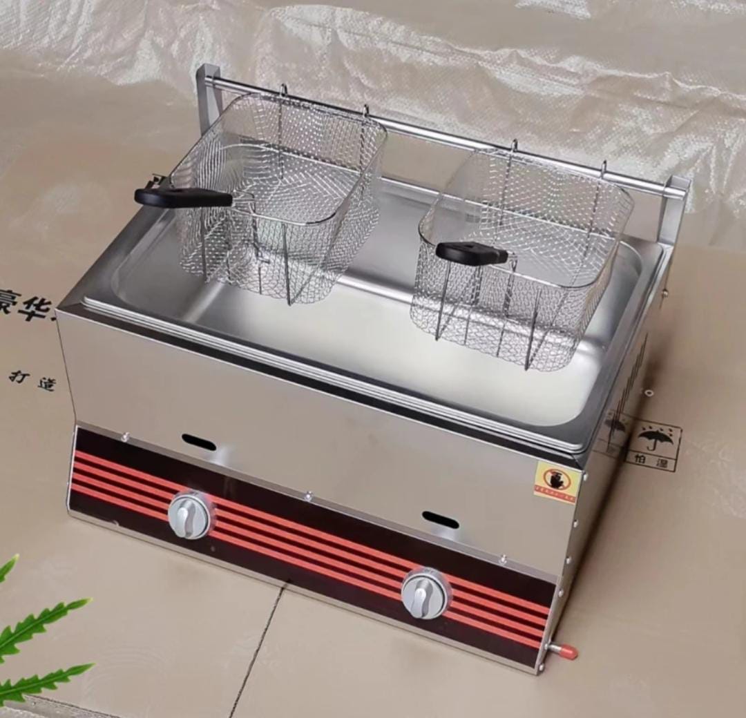 12L Commercial Fryer With 2 Baskets And 2 Cylinders