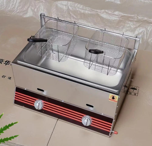 12L Commercial Fryer With 2 Baskets And 2 Cylinders