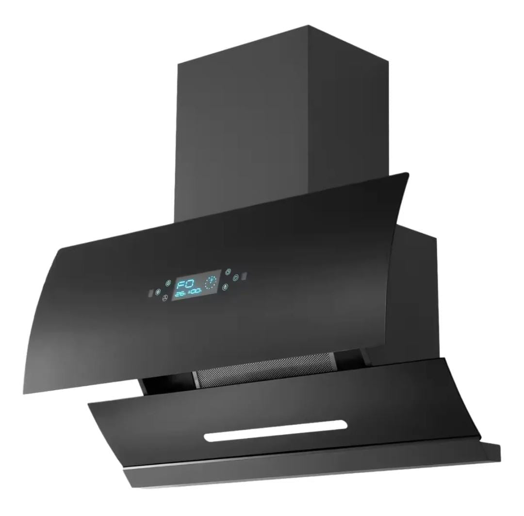 Kitchen Smoke Extractor Hood Touch Screen Wall-Mounted Side Suction Range